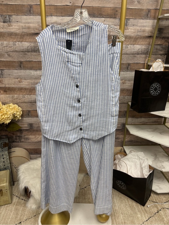 Everlane Pants - Everlane White & Blue Striped Sleeveless Vest and Pants Set